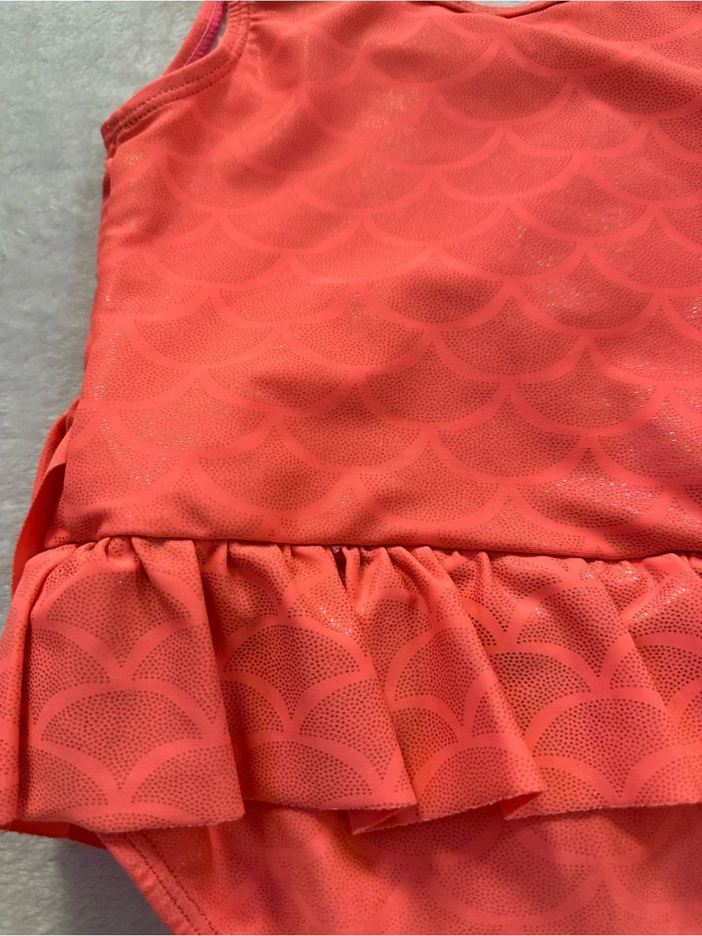 Sol Swim Mermaid Scales Iridescent Ruffle One Piece Swimsuit Toddler Girls 4T